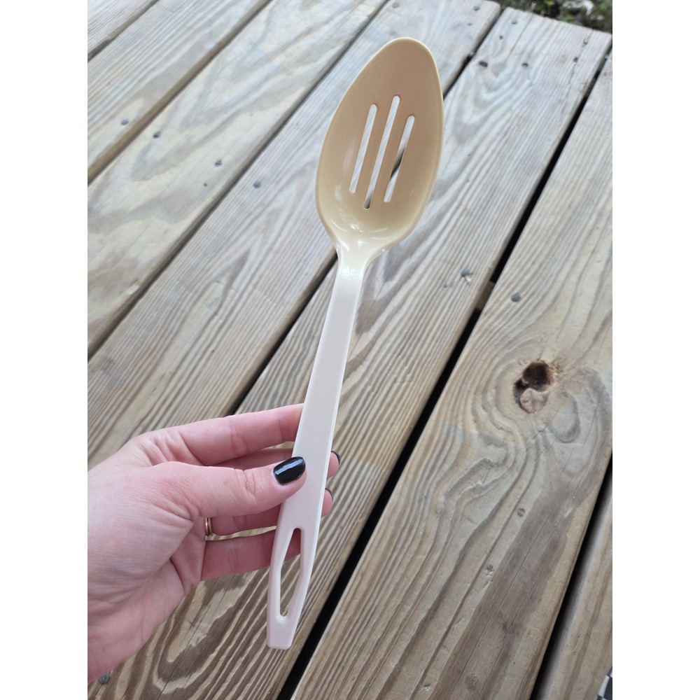 Vintage Tailor Made Slotted Spoon Nylon Ergonomic Handle